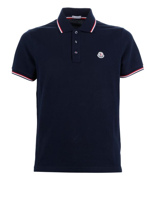 MONCLER TRICOLOR DETAILED COTTON POLO SHIRT