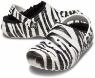 Crocs Classic Lined Animal Print Clog black/zebra