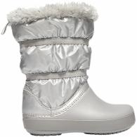 CROCS Girls’ Crocband™ LodgePoint Metallic Winter Boot Silver Metallic