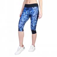 Women's workout capris,printed blue