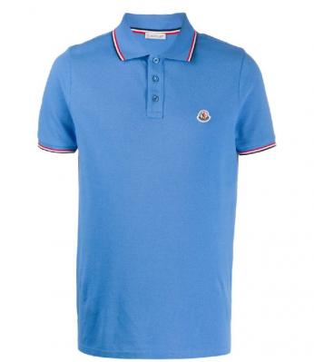 MONCLER TRICOLOR DETAILED COTTON POLO SHIRT