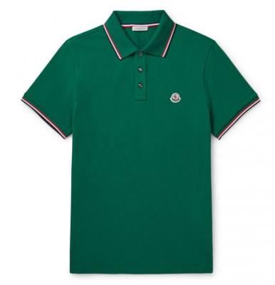 MONCLER TRICOLOR DETAILED COTTON POLO SHIRT