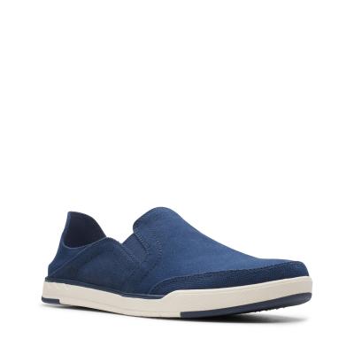 CLARKS Step Isle Row Navy Canvas