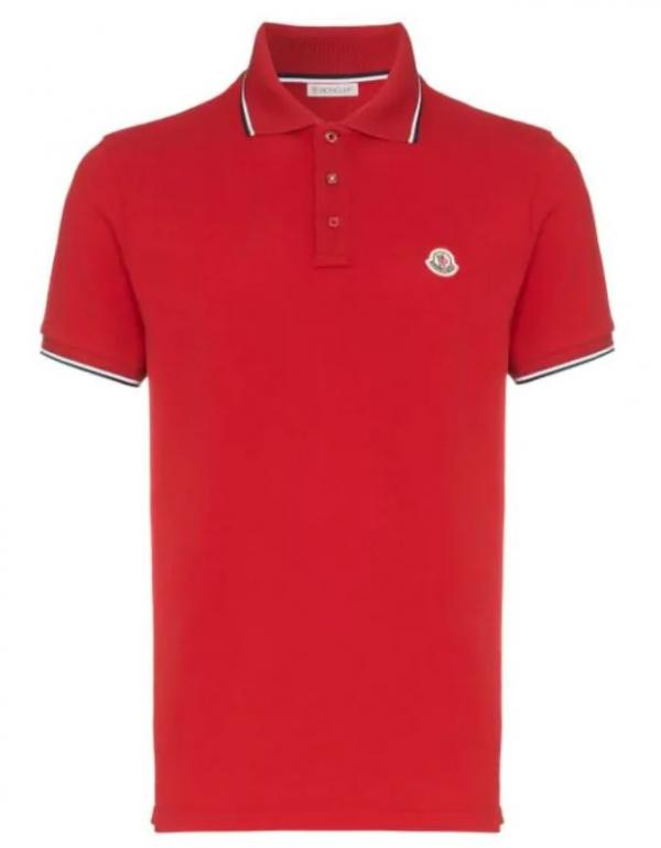 MONCLER TRICOLOR DETAILED COTTON POLO SHIRT