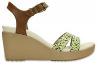 Leigh II Ankle Strap Graphic Wedge  Hazelnut / Gold