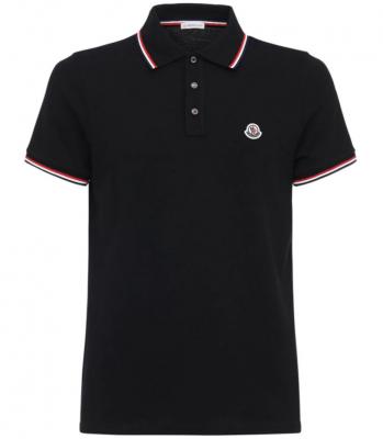 MONCLER TRICOLOR DETAILED COTTON POLO SHIRT