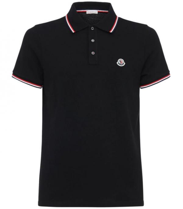 MONCLER TRICOLOR DETAILED COTTON POLO SHIRT