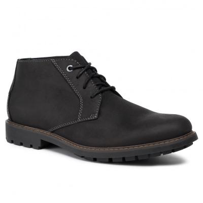 CLARKS Curington Over Black Leather