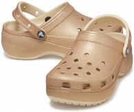 CROCS CLASSIC PLATFORM GLITTER CLOG W Shitake
