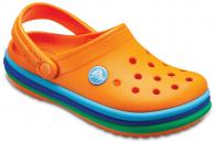 Kids Crocband Rainbow Band Clog Blazing Orange