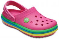 Kids Crocband Rainbow Band Clog Paradise Pink