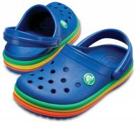 Kids Crocband Rainbow Band Clog Blue Jean