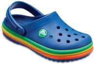 Kids Crocband Rainbow Band Clog Blue Jean