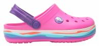 Kids Crocband Wavy Band Clog Neon Magenta