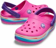 Kids Crocband Wavy Band Clog Neon Magenta