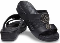  Crocs Monterey Diamante Wedge Black