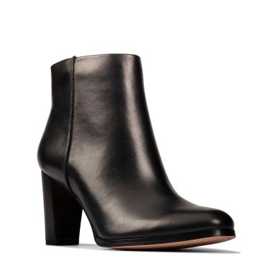 CLARKS Kaylin Fern Black Leather