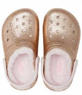 Crocs Classic Lined Glitter Clog Kids Gold / Barely Pink