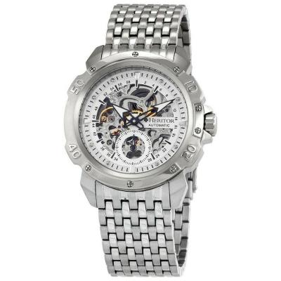 Heritor Automatic Conrad Skeleton Bracelet Watch - Silver