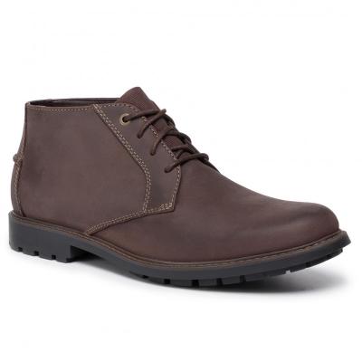 CLARKS Curington Over Dark Brown Lea