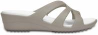 Crocs Sanrah Strappy Wedge Platinum