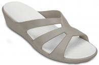 Crocs Sanrah Strappy Wedge Platinum