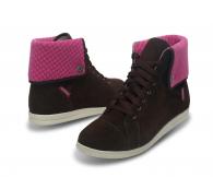 Crocs Lo Pro Suede Hi Top Sneaker espresso/fuchsia