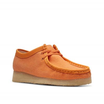 CLARKS Wallabee Orange Textile