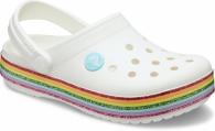  Crocs Crocband Rainbow Glitter Clog Kids White