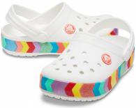 Crocs Crocband Chevron Beaded Clog Kids White