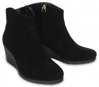 Leigh Suede Wedge Bootie Black