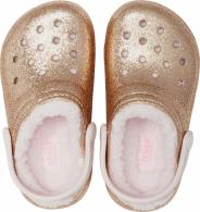  Kids’ Classic Glitter Lined Clog Gold / Barely Pink