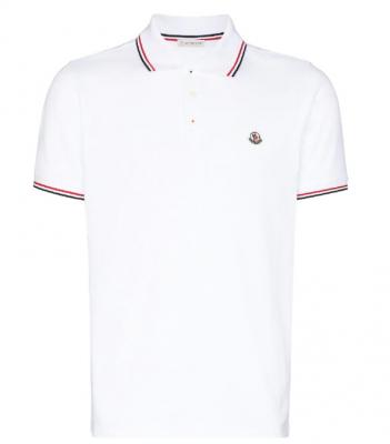 MONCLER TRICOLOR DETAILED COTTON POLO SHIRT