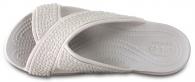 Crocs Sloane Embellished Cross-Strap Sandal Platinum